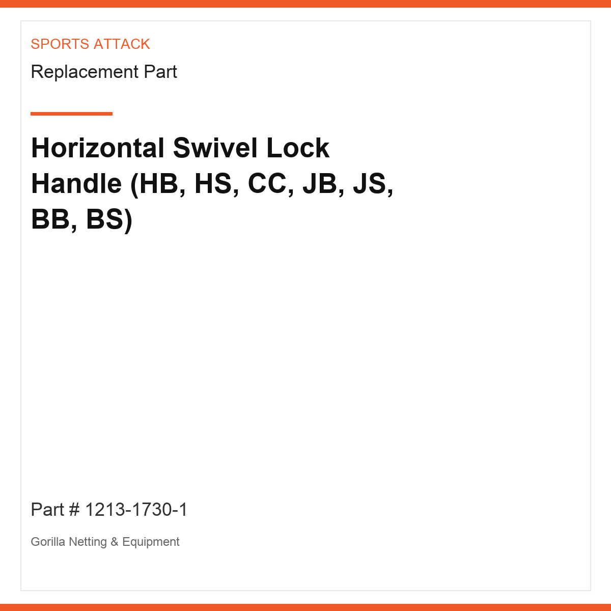 Horizontal Swivel Lock Handle (HB, HS, CC, JB, JS, BB, BS)