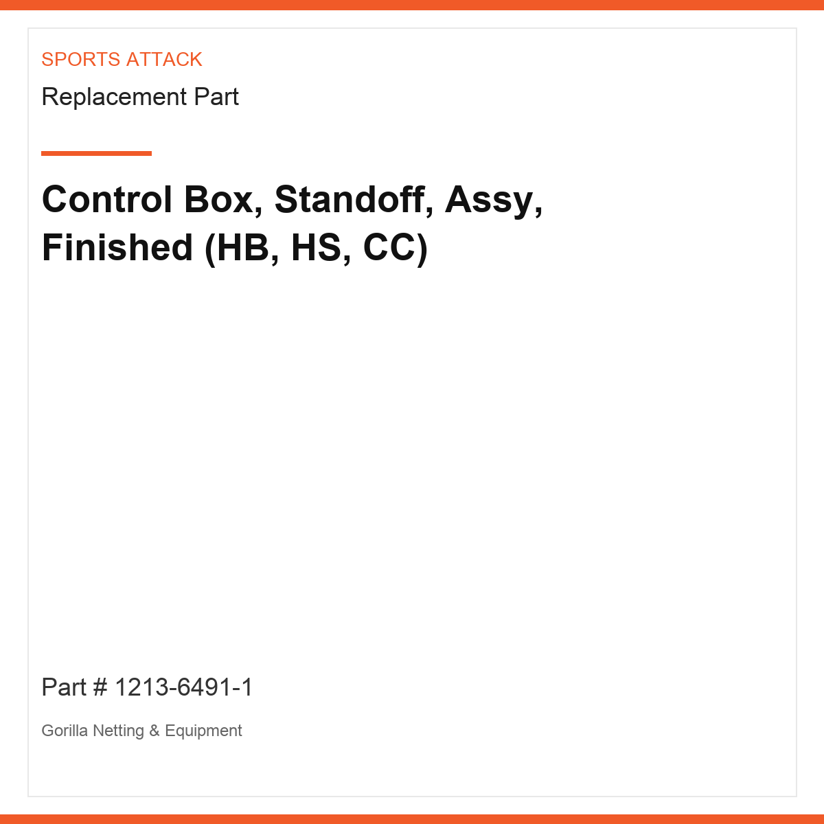 Control Box, Standoff, Assy, Finished (HB, HS, CC)