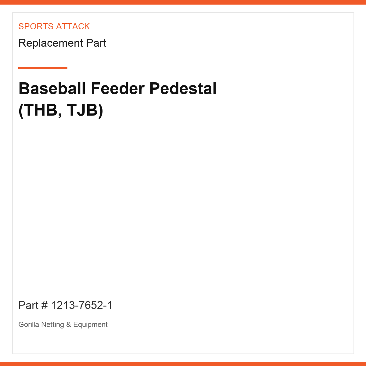 Baseball Feeder Pedestal (THB, TJB)