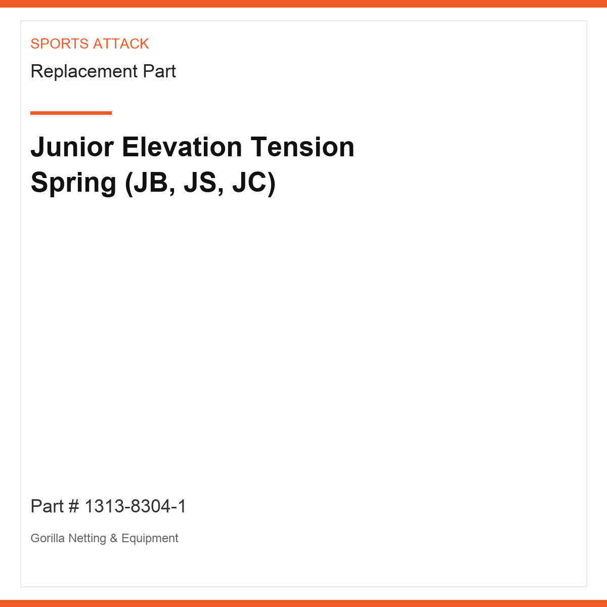 Junior Elevation Tension Spring (JB, JS, JC)