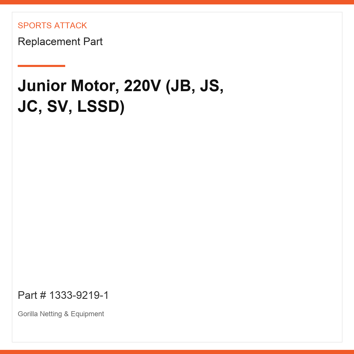Junior Motor, 220V (JB, JS, JC, SV, LSSD)