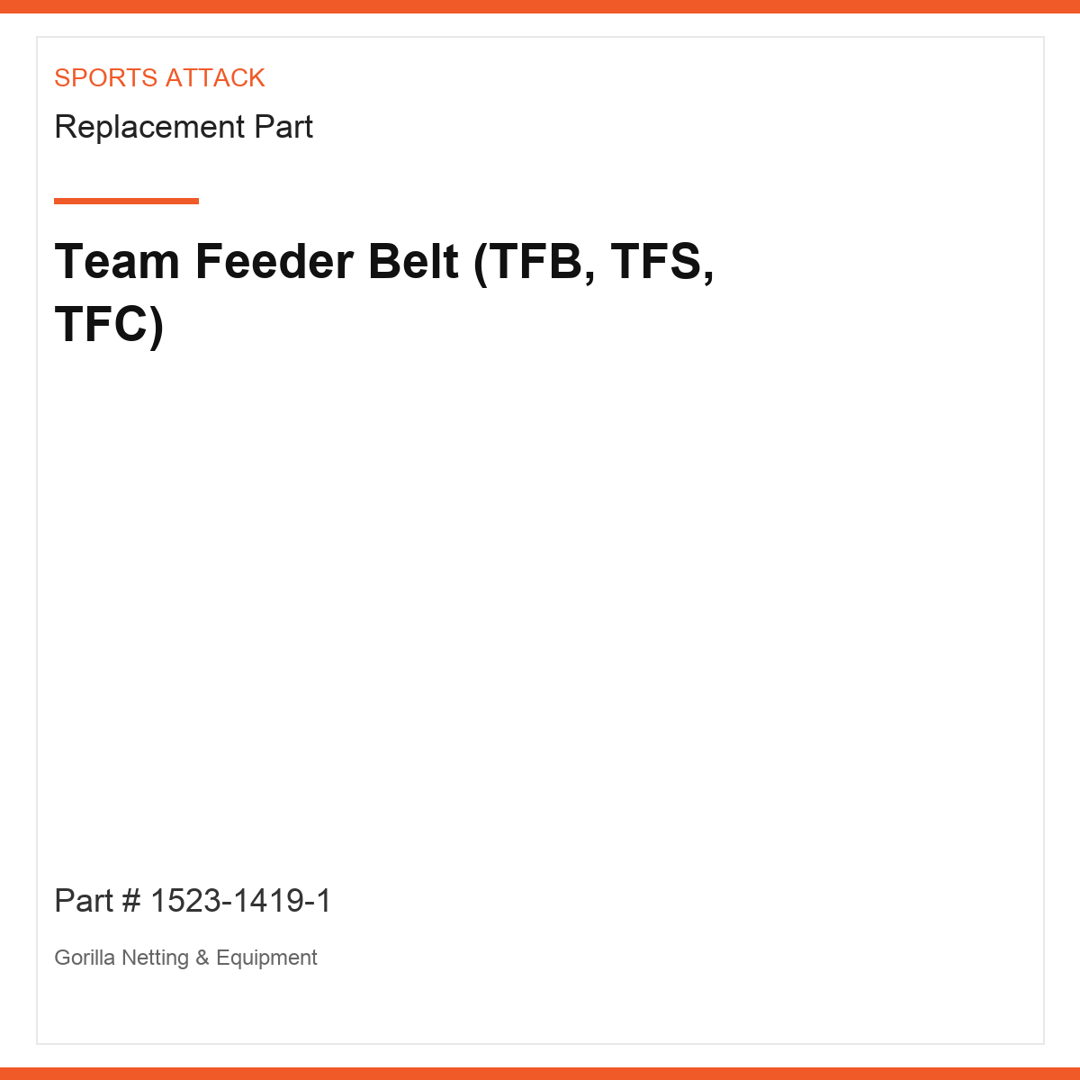 Team Feeder Belt (TFB, TFS, TFC)