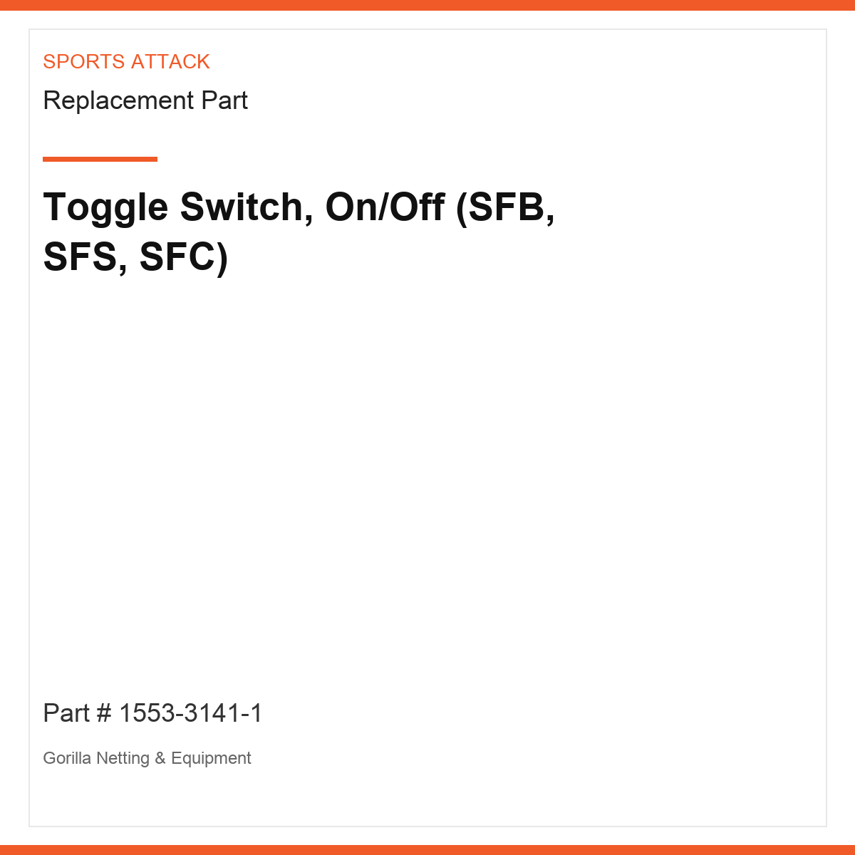 Toggle Switch, On/Off (SFB, SFS, SFC)