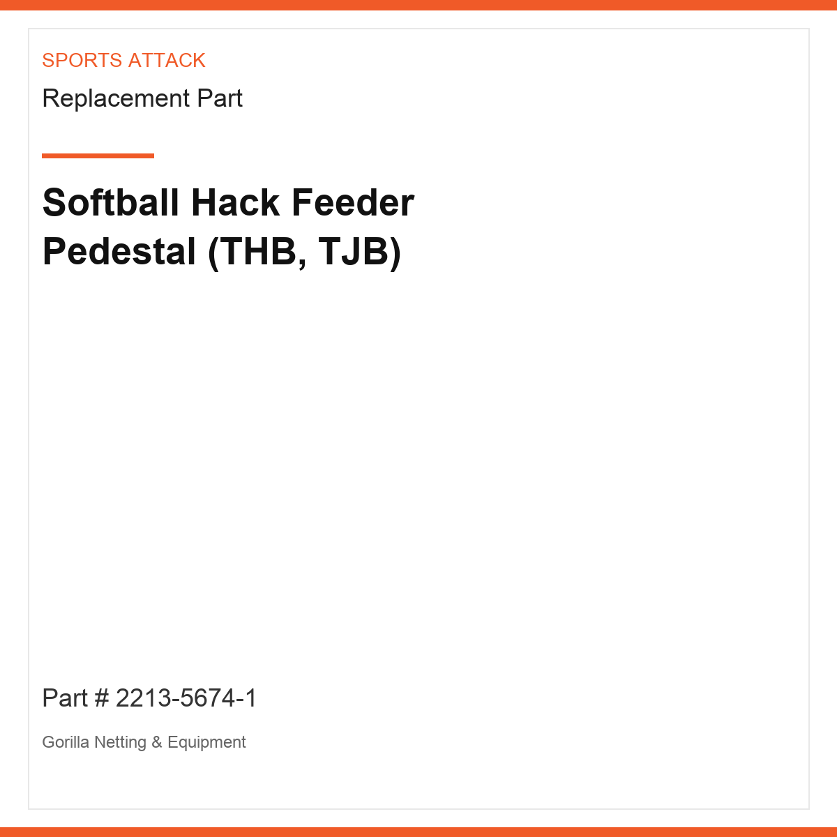 Softball Hack Feeder Pedestal (THB, TJB)