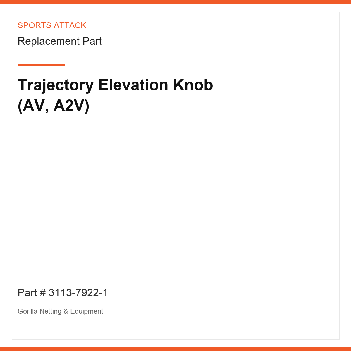 Trajectory Elevation Knob (AV, A2V)