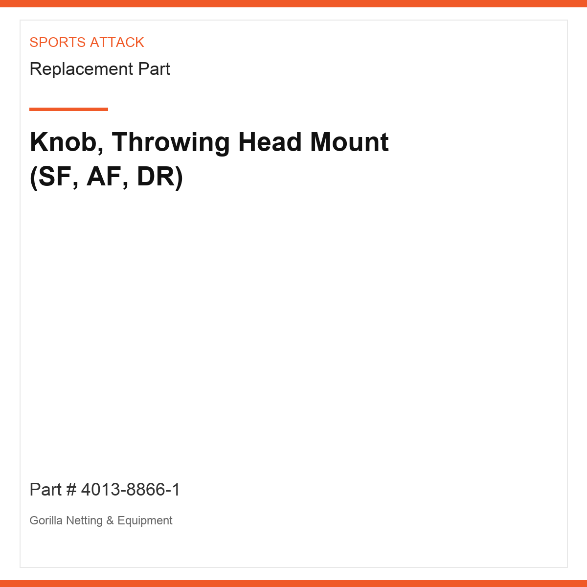 Knob, Throwing Head Mount (SF, AF, DR)