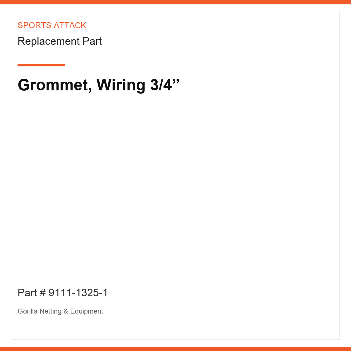 Grommet, Wiring 3/4”