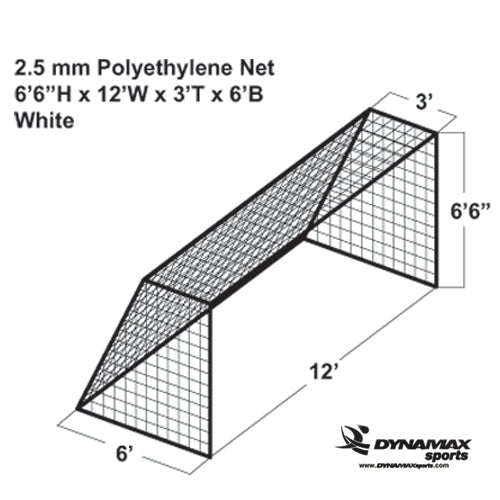 Dynamax Sports Economy Soccer Goal Net, 6'6"H X 12'W X 3'T X 6'D, EACH
