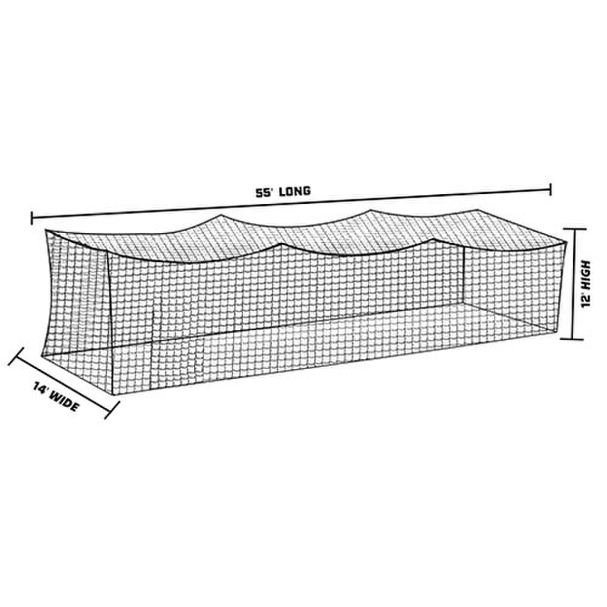 12' x 14' x 55' Premium Nylon Batting Cage | Net Only