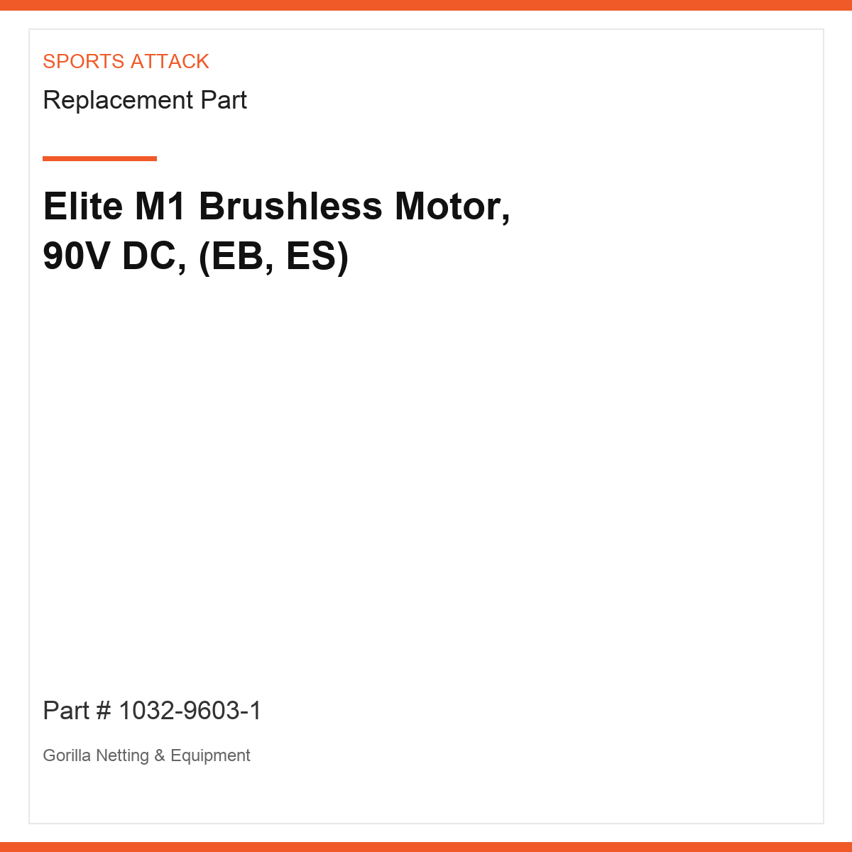 Elite M1 Brushless Motor, 90V DC, (EB, ES)