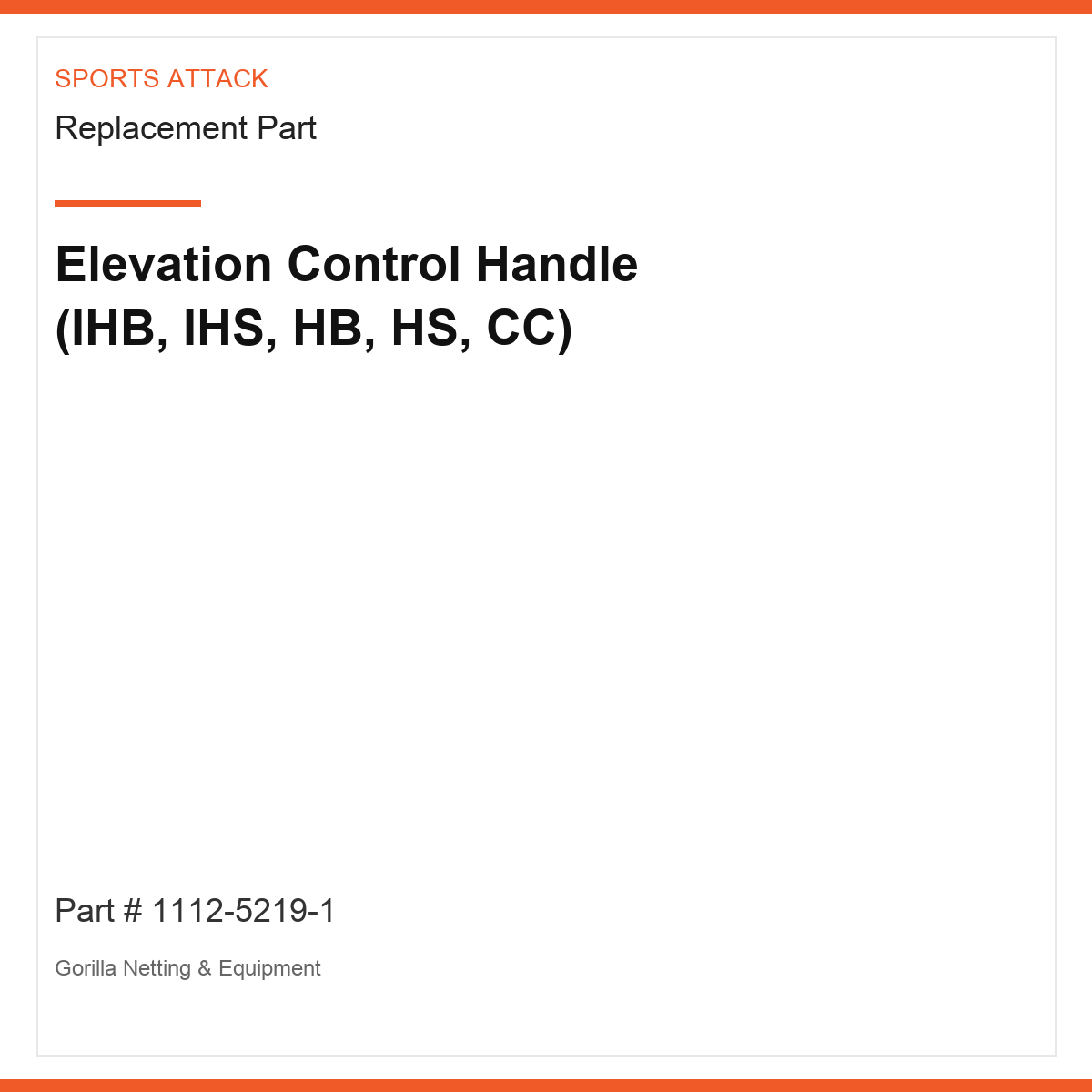 Elevation Control Handle (IHB, IHS, HB, HS, CC)