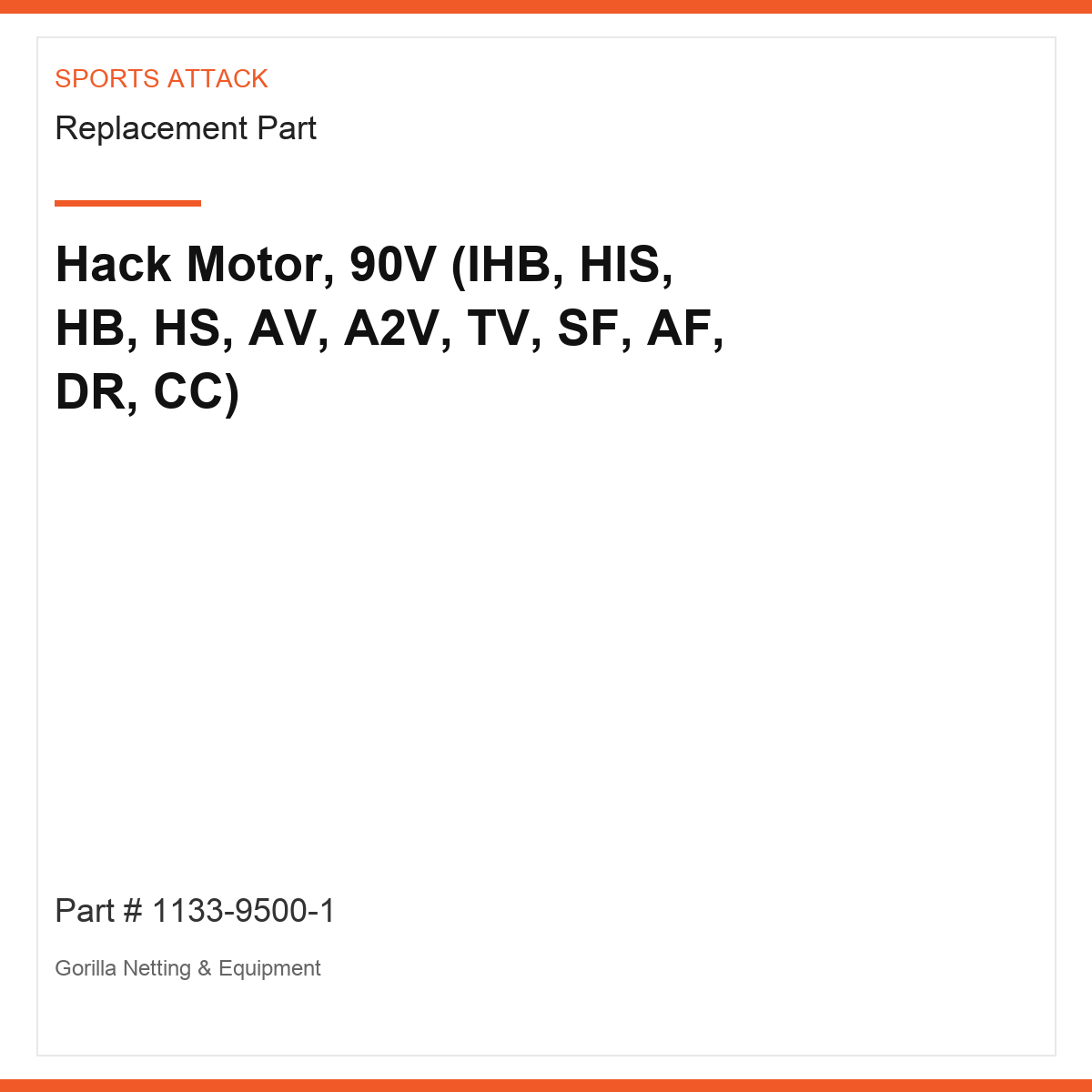 Hack Motor, 90V (IHB, HIS, HB, HS, AV, A2V, TV, SF, AF, DR, CC)