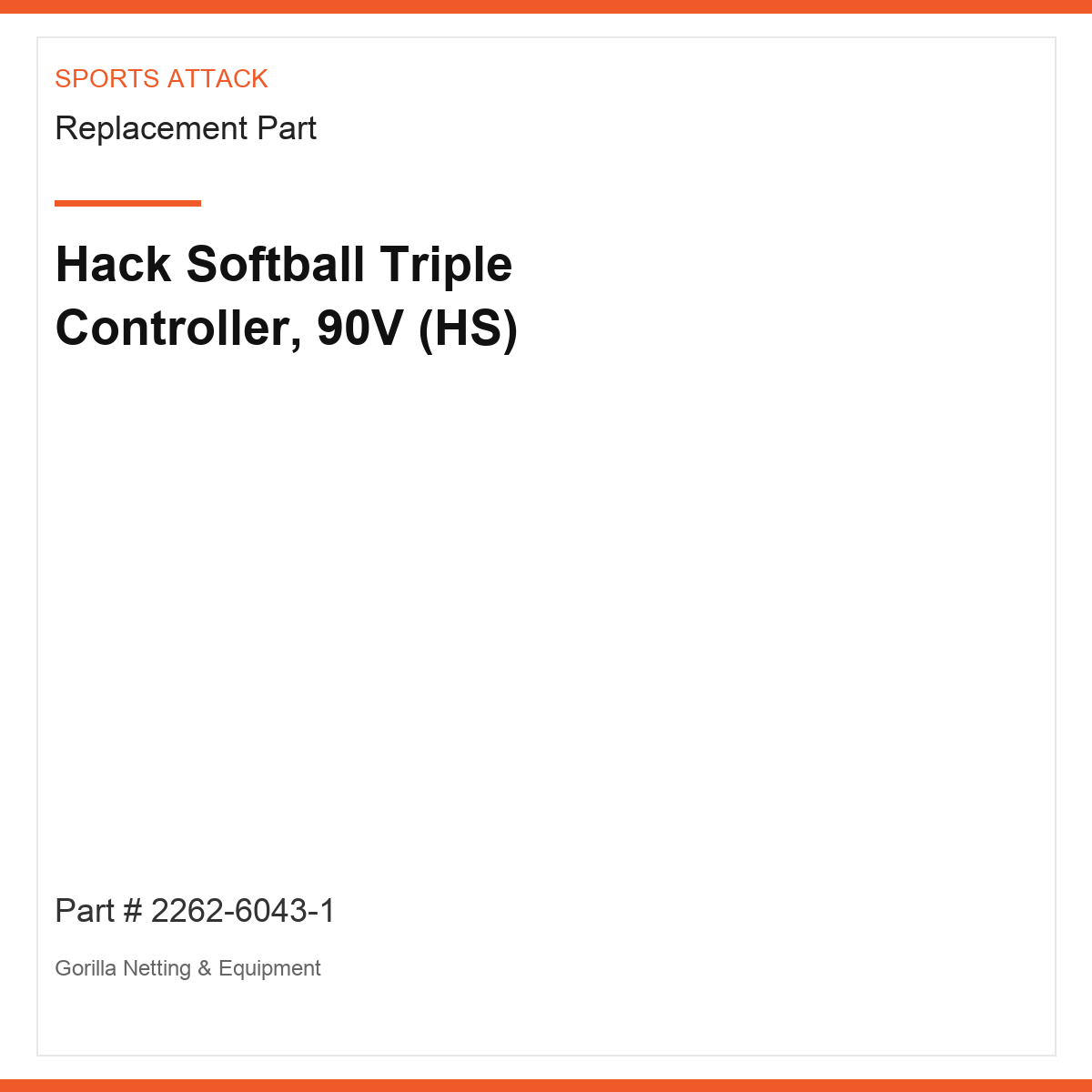 Hack Softball Triple Controller, 90V (HS)