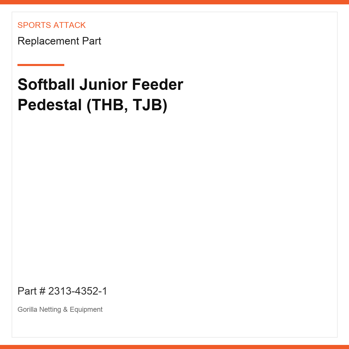 Softball Junior Feeder Pedestal (THB, TJB)