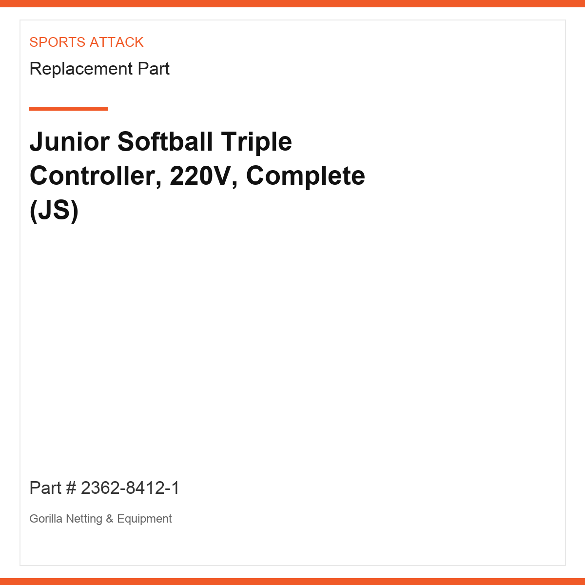 Junior Softball Triple Controller, 220V, Complete (JS)