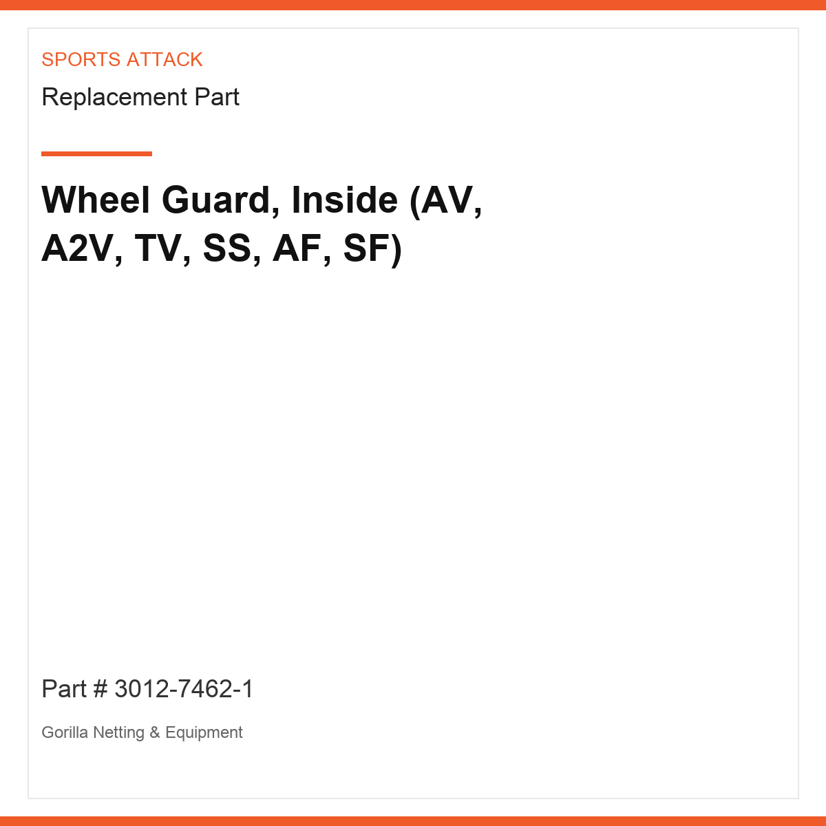 Wheel Guard, Inside (AV, A2V, TV, SS, AF, SF)