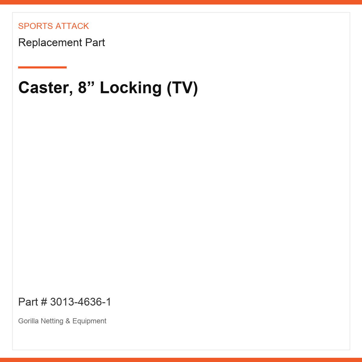 Caster, 8” Locking (TV)