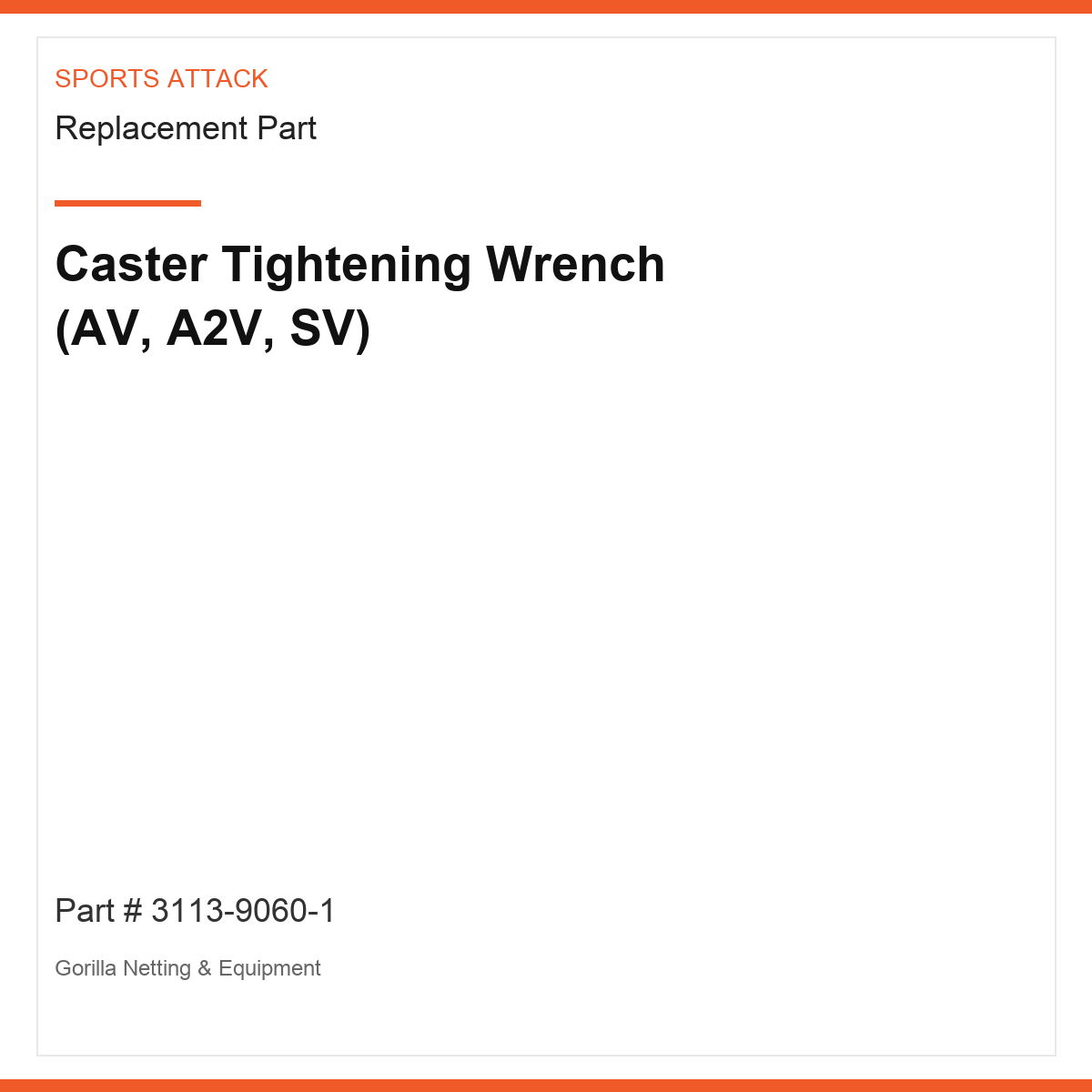 Caster Tightening Wrench (AV, A2V, SV)