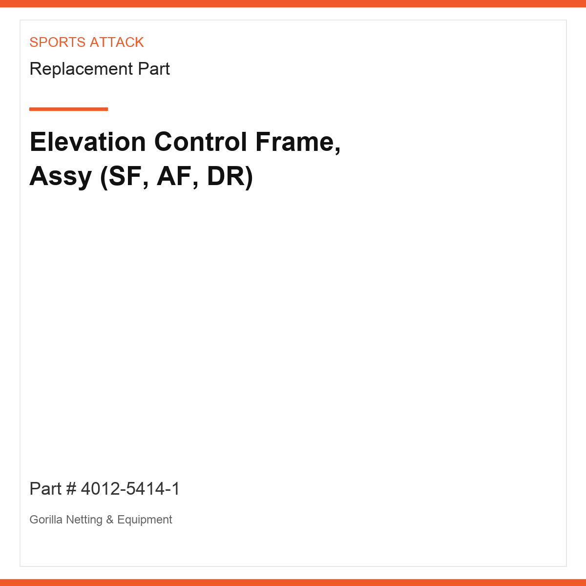 Elevation Control Frame, Assy (SF, AF, DR)