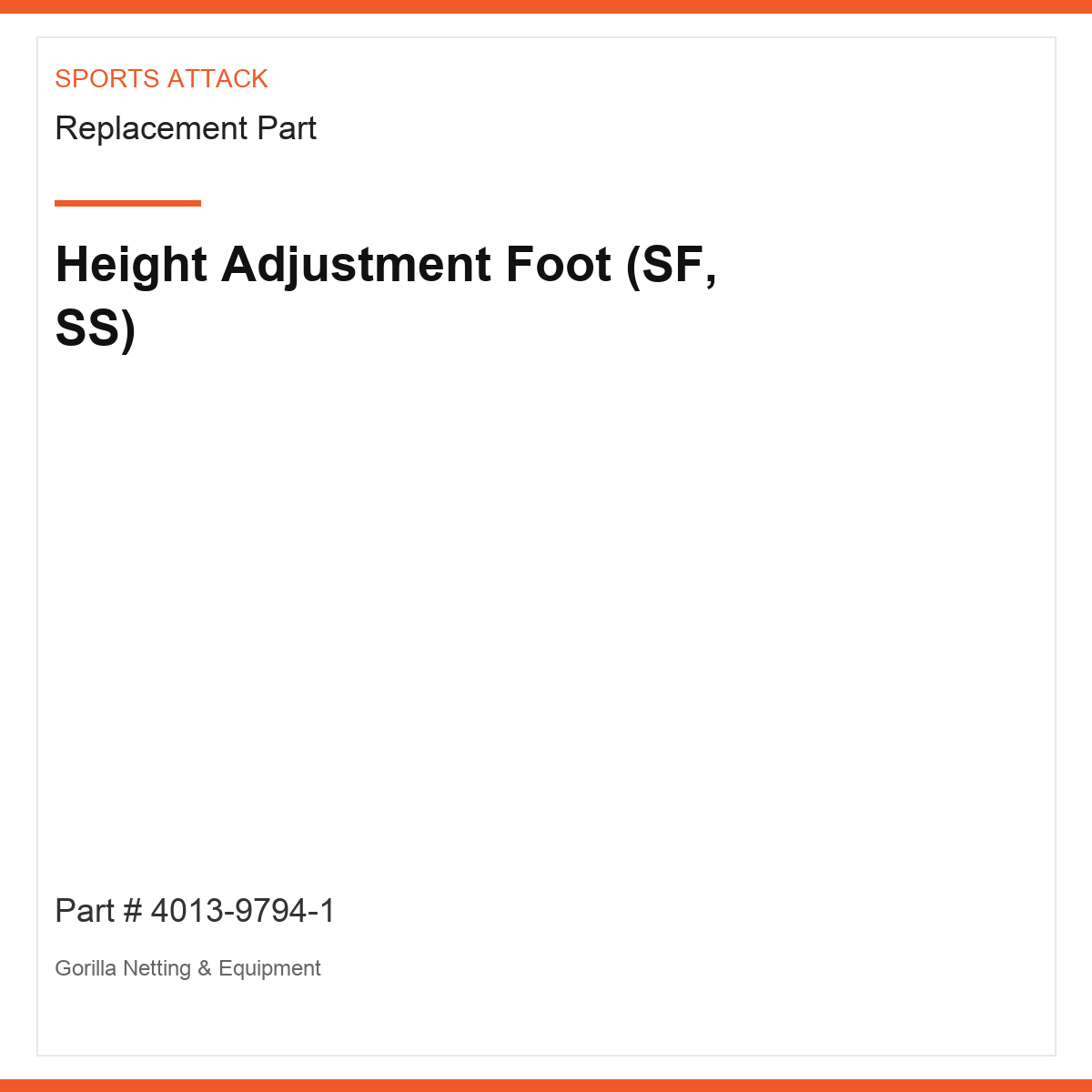 Height Adjustment Foot (SF, SS)
