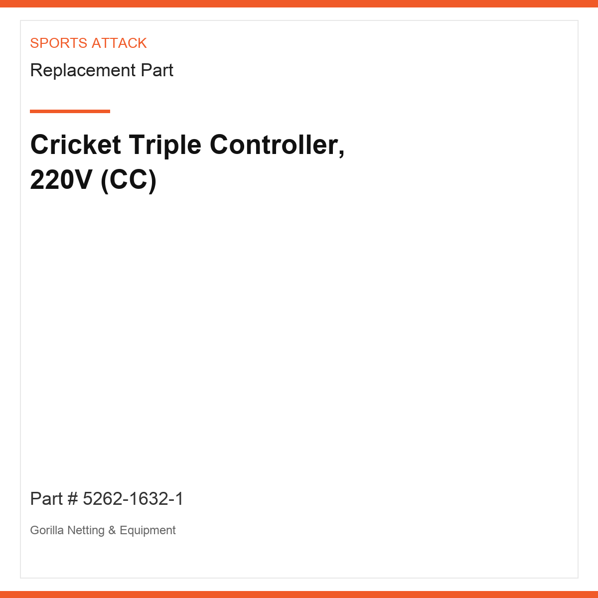 Cricket Triple Controller, 220V (CC)