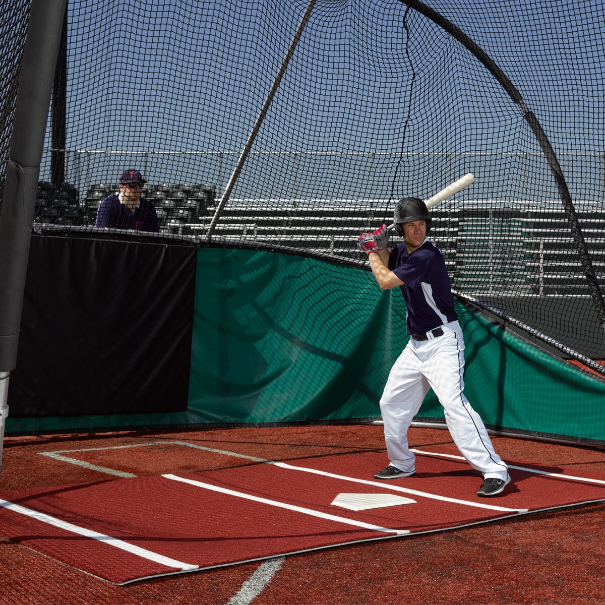 12' x 7' Clay Softball Batting Mat Pro with Lines - Portable & Durable