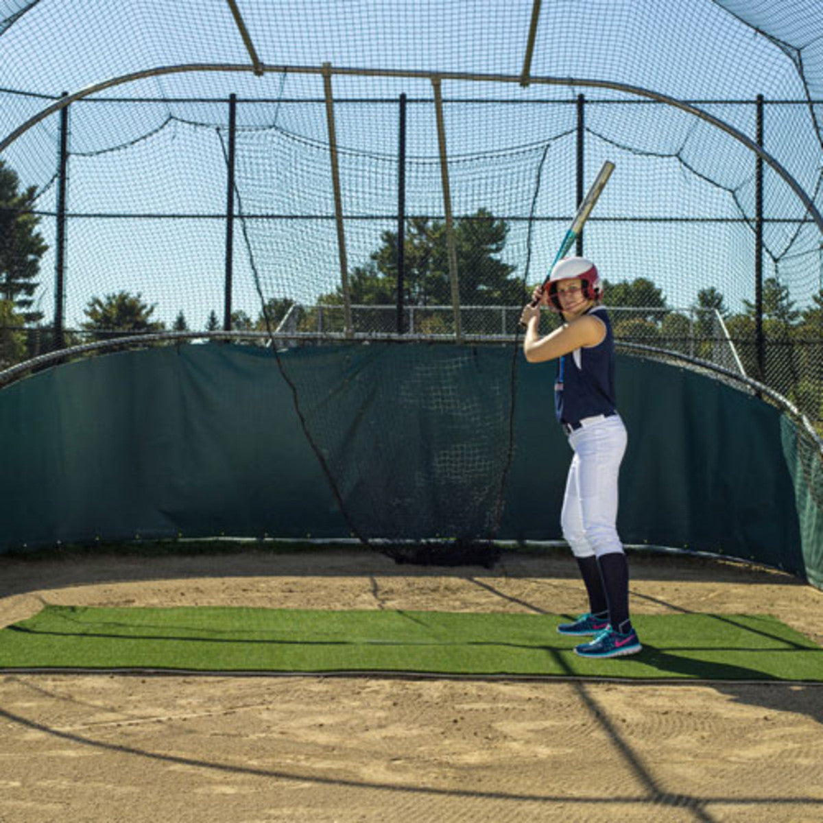 Green Softball Batting Mat (Unlined)