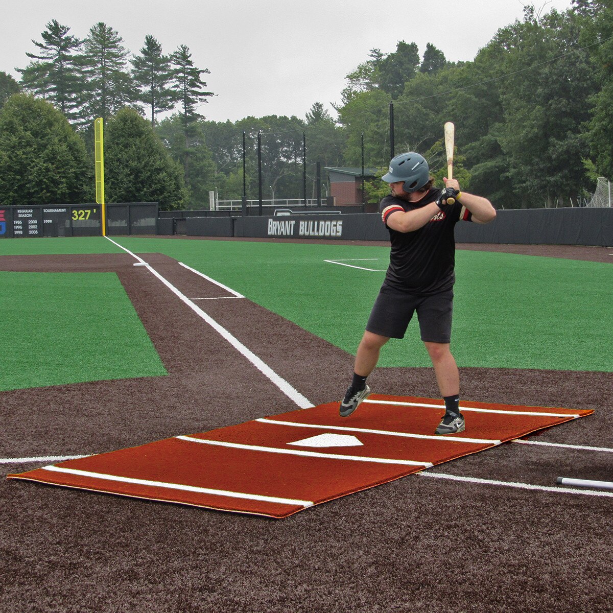 12' x 6' Clay Batting Mat Pro with Inlaid Home Plate - Portable & Durable