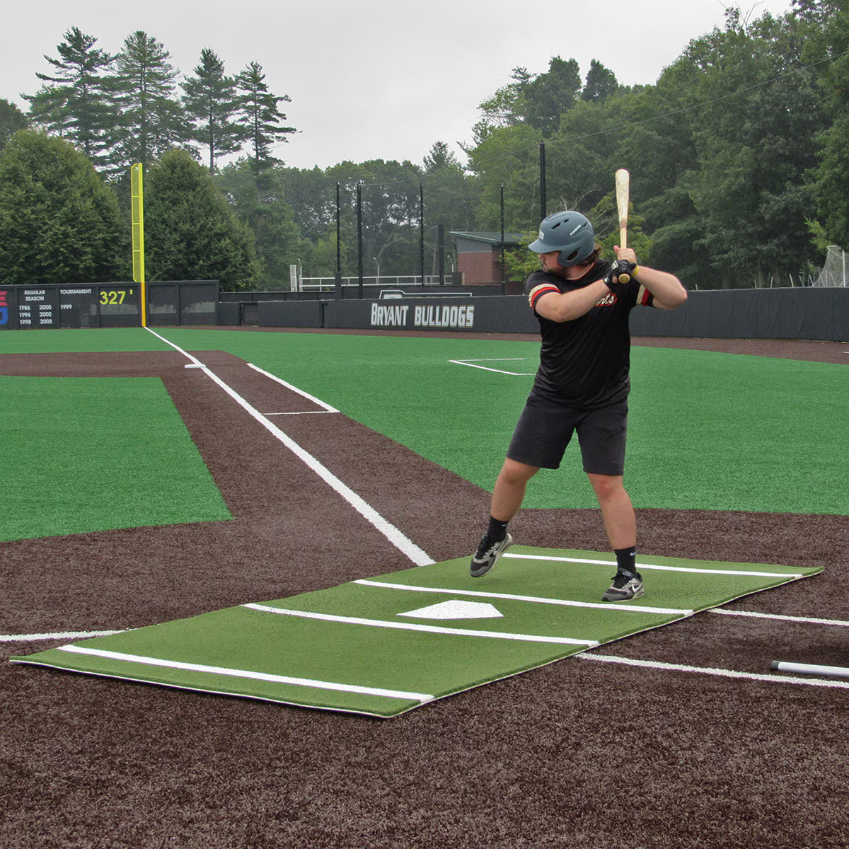 12' x 6' Green Batting Mat Pro with Inlaid Home Plate - Portable & Durable