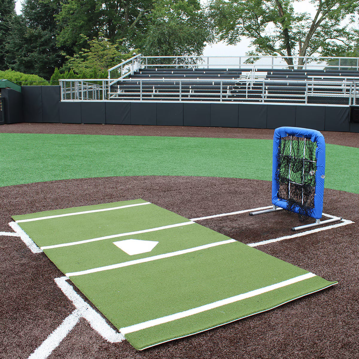 12' x 6' Green Batting Mat Pro with Inlaid Home Plate - Portable & Durable