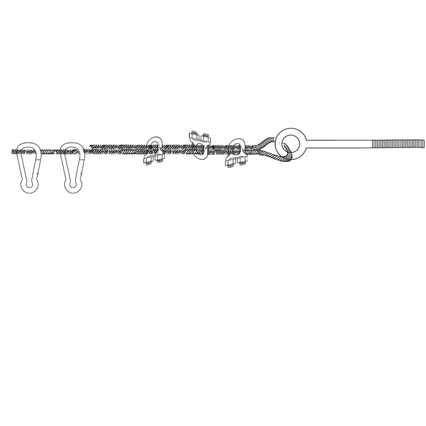 Heavy Duty Indoor/Outdoor Hardware Kit - sliding cable system (Hardware Only)
